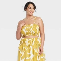 Women's Slim Fit Smocked Tiny Top - A New Day™ -A New Day Discount Mall GUEST 005c4d1c e085 49a6 8bc9 60ce411d6a8c