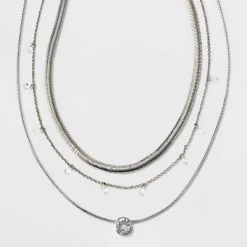 Stone Station And Pendant Multi-Strand Necklace Set 3pc - A New Day™ -A New Day Discount Mall GUEST 024c688f ab32 4f8d 9788 fd76679fafd8