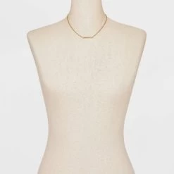 Curved Bar Short Necklace - A New Day™ Gold