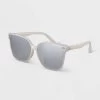 Women's Plastic Shield Sunglasses - A New Day™ White