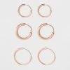 Endless Hoop Rose Gold Over Sterling Silver Small Three Earring Set 3pc- A New Day™ Rose Gold