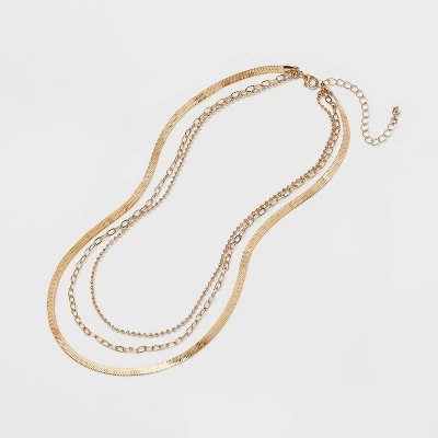Chain Multi-Strand Necklace - A New Day™ Gold 2 Chain Multi-Strand Necklace - A New Day™ Gold - Image 2