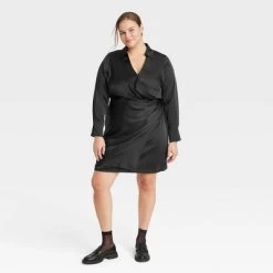 Women's Long Sleeve Satin Shirtdress - A New Day™ -A New Day Discount Mall GUEST 18f10df7 6b52 43de 9be7 de226a9f2787