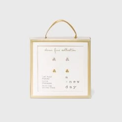 14K Gold Plated Cubic Zirconia Ball Cluster Stud Earring Set 2pc - A New Day™ -A New Day Discount Mall GUEST 1987fe15 e1b0 4d0b b204 2f5f9bca3016