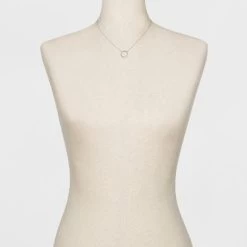 Pave Open Circle Short Pendant Necklace - A New Dayâ„¢ Silver