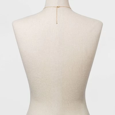 Stone And Square Charm Pendant Necklace - A New Day™ Gold 2 Stone And Square Charm Pendant Necklace - A New Day™ Gold - Image 2