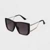 Women's Oversized Retro Aviator Sunglasses - A New Day™ Black