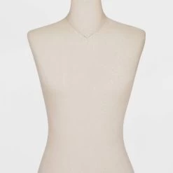 Sterling Silver Cubic Zirconia Chevron Chain Necklace - A New Day™ Silver