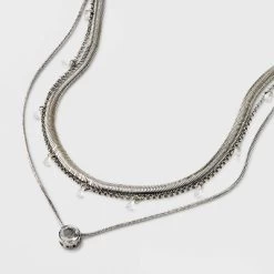 Stone Station And Pendant Multi-Strand Necklace Set 3pc - A New Day™ -A New Day Discount Mall GUEST 2534d68b 426b 4b25 9f3b 9daddb3e2d4c