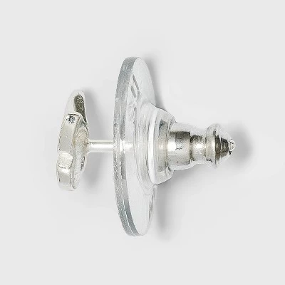 Sterling Silver Cubic Zirconia And Butterfly Stud Earring Set 3pc - A New Day™ Silver 1 Sterling Silver Cubic Zirconia And Butterfly Stud Earring Set 3pc - A New Day™ Silver