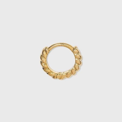 14K Gold Plated Twist Huggie Hoop Earrings - A New Day™ 2 14K Gold Plated Twist Huggie Hoop Earrings - A New Day™ - Image 2