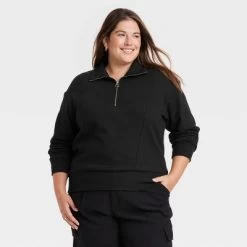 Women's Quarter Zip Sweatshirt - A New Day™ -A New Day Discount Mall GUEST 30345912 e922 4bd9 985f a8e55a10b2cc