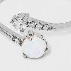 Sterling Silver Opal Band Ring - A New Day™ Silver