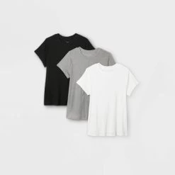 Women's Short Sleeve Ribbed 3pk Bundle T-Shirt - A New Day™ Black/White/Gray -A New Day Discount Mall GUEST 36ae0ed8 d805 4d39 9050 290cef116809
