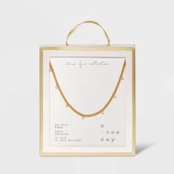 14K Gold Plated Cubic Zirconia Curb Chain Necklace - A New Day™ -A New Day Discount Mall GUEST 3919442d 140f 4d6f 9f41 650023c1c408