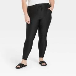 Women's Drawstring High Waisted Lounge Leggings With Pockets - A New Day™ Black -A New Day Discount Mall GUEST 3d555aec 251b 44e0 afad e6dc4a619fa7