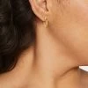 14K Gold Plated Tube Hoop Post Drop Earrings - A New Day™