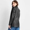Women's Relaxed Fit Faux Leather Blazer - A New Day™