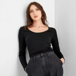 Women's Long Sleeve Slim Fit Reversible Seamless T-Shirt - A New Day™ -A New Day Discount Mall GUEST 45fe8169 e355 42bd bf76 3bc2c1fff46e