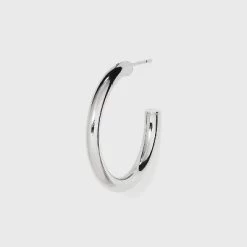 Sterling Silver Medium Tube Hoop Earrings - A New Day™ Silver