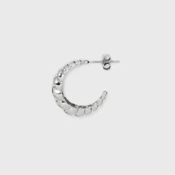 Silver Plated Brass Tapered Twist Hoop Earrings - A New Day™ Silver