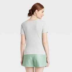 Women's Short Sleeve V-Neck Linen T-Shirt - A New Day™