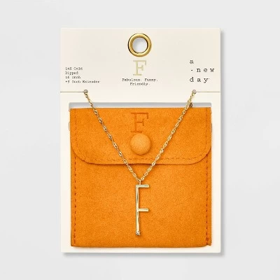 Gold Dipped Scattered Cubic Zirconia Initial Pendant Necklace - A New Day™ Gold 9 Gold Dipped Scattered Cubic Zirconia Initial Pendant Necklace - A New Day™ Gold - Image 9