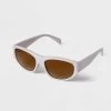 Women's Plastic Angular Wrap Triangle Sunglasses - A New Day™ Ivory