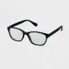 Women's Square Blue Light Filtering Reading Glasses - A New Day™ Black