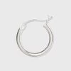 Women's Sterling Silver Tube And Square Cut Hoop Earring Set 2pc - A New Day™ Silver