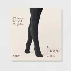Women's Cable Fleece Lined Tights - A New Day™