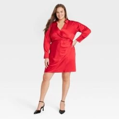Women's Long Sleeve Satin Shirtdress - A New Day™ -A New Day Discount Mall GUEST 6656b27e e374 4471 ab12 28d63791efd0