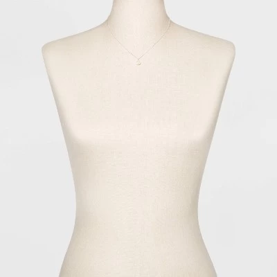 Pearl And Rhinestone Pendant Necklace - A New Day™ Silver 1 Pearl And Rhinestone Pendant Necklace - A New Day™ Silver