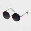 Women's Oversized Metal Round Sunglasses - A New Day™ Gold