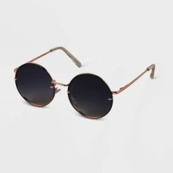 Women's Oversized Metal Round Sunglasses - A New Day™ Gold