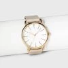 Women's Strap Watch With Changeable Straps - A New Day™ Beige/Navy/Gray