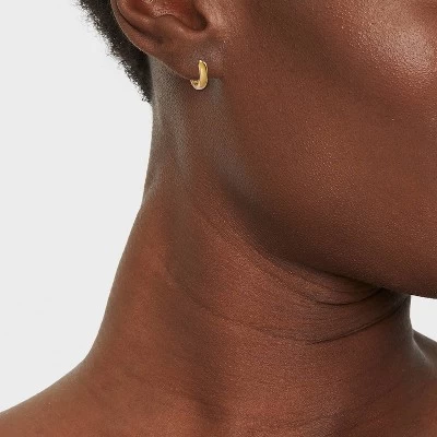 14K Gold Plated Huggie Hoop Earrings - A New Day™ 1 14K Gold Plated Huggie Hoop Earrings - A New Day™