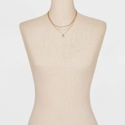 Smooth Drop Multi-Strand Pendant Necklace - A New Dayâ„¢ Gold