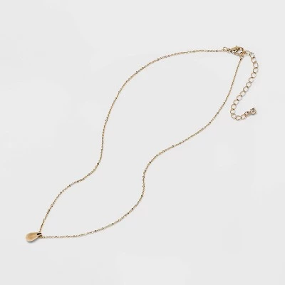 Teardrop Pendant Necklace - A New Day™ Gold 2 Teardrop Pendant Necklace - A New Day™ Gold - Image 2