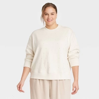 Women's Jeweled Pullover Sweatshirt - A New Day™ 6 Women's Jeweled Pullover Sweatshirt - A New Day™ - Image 6