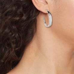 Sterling Silver Plain With Post Hoop Earrings - A New Dayâ„¢ Silver