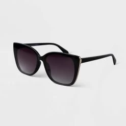 Women's Oversized Cateye Sunglasses - A New Day™ Black