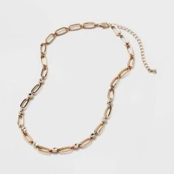 Channel And Station Chain Necklace - A New Day™ Gold -A New Day Discount Mall GUEST 880b8e0e 0b89 4aed bb21 879d6b23c62a