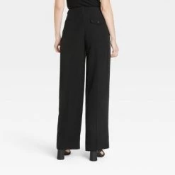 Women's High-Rise Relaxed Fit Full Length Baggy Wide Leg Trousers - A New Day™