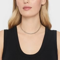 Crystal Rhinestone Chain Necklace - A New Day™ Gold