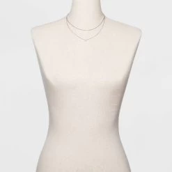 Silver Plated Paperlink Chain And Pierced Cubic Zirconia Necklace Set - A New Dayâ„¢ Silver