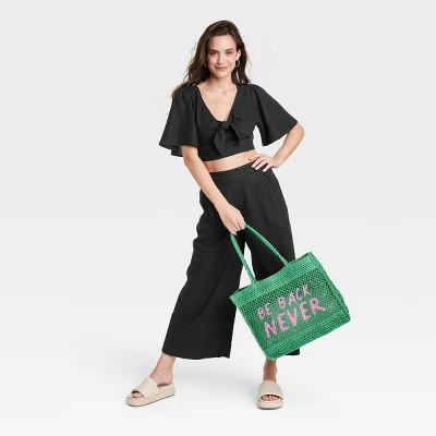 Women's Flutter Short Sleeve Tie-Front Shirt - A New Day™ 2 Women's Flutter Short Sleeve Tie-Front Shirt - A New Day™ - Image 2