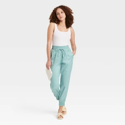 Women's High-Rise Woven Ankle Jogger Pants - A New Day™ 2 Women's High-Rise Woven Ankle Jogger Pants - A New Day™ - Image 2