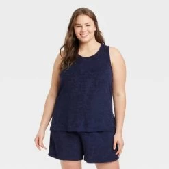 Women's Terry Tank Top - A New Day™ Navy Blue -A New Day Discount Mall GUEST 9f906bae 6949 464c a95c cfea296b36b0