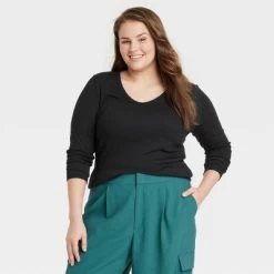 Women's Long Sleeve V-Neck T-Shirt - A New Day™ -A New Day Discount Mall GUEST a019eea4 ab75 4d16 9f8e c792f4a0e161